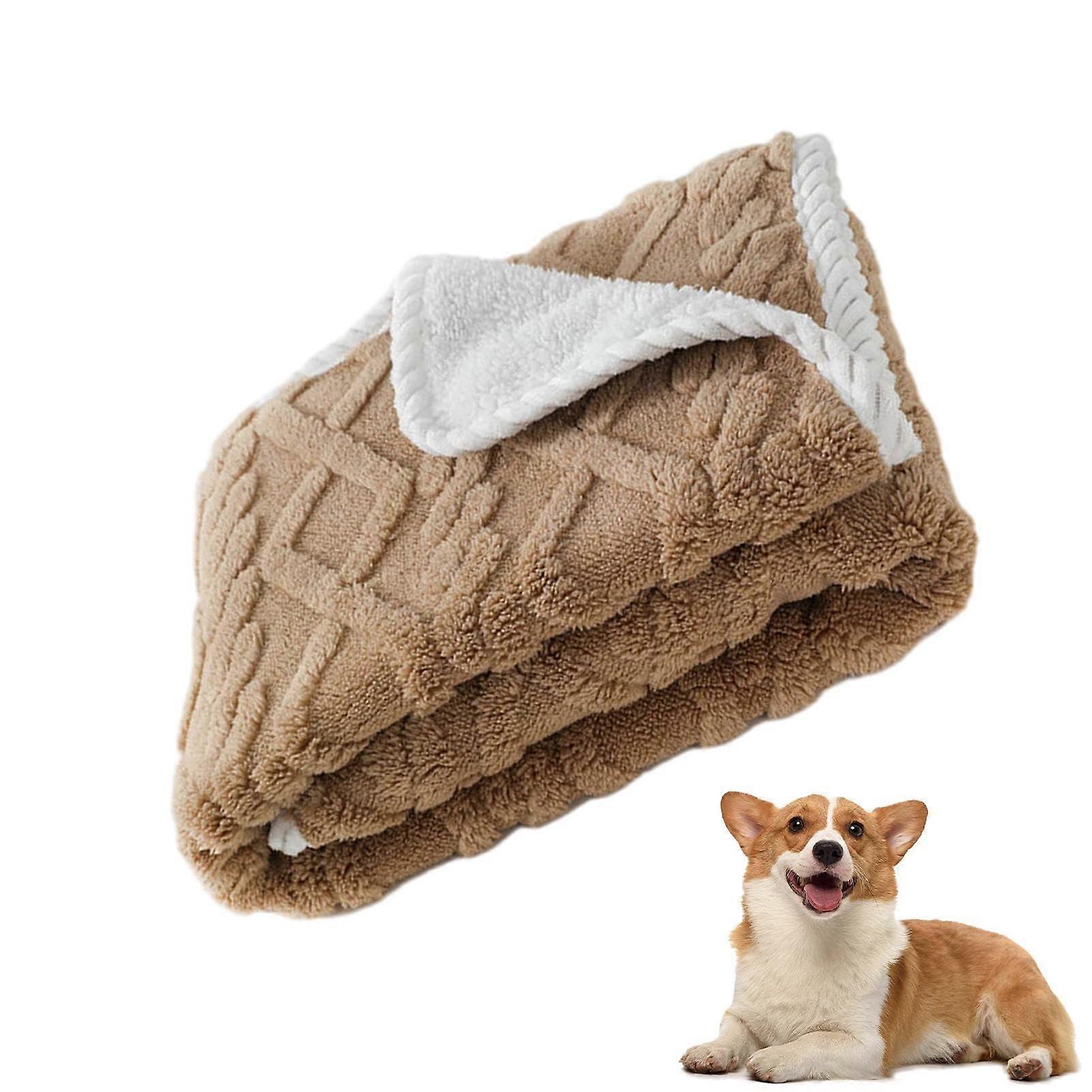 Pet Plush Blanket, Soft Dog Blanket, Warm Pet Bedding, Versatile Throw with Lambsfaux wool, 150 x 127 cm