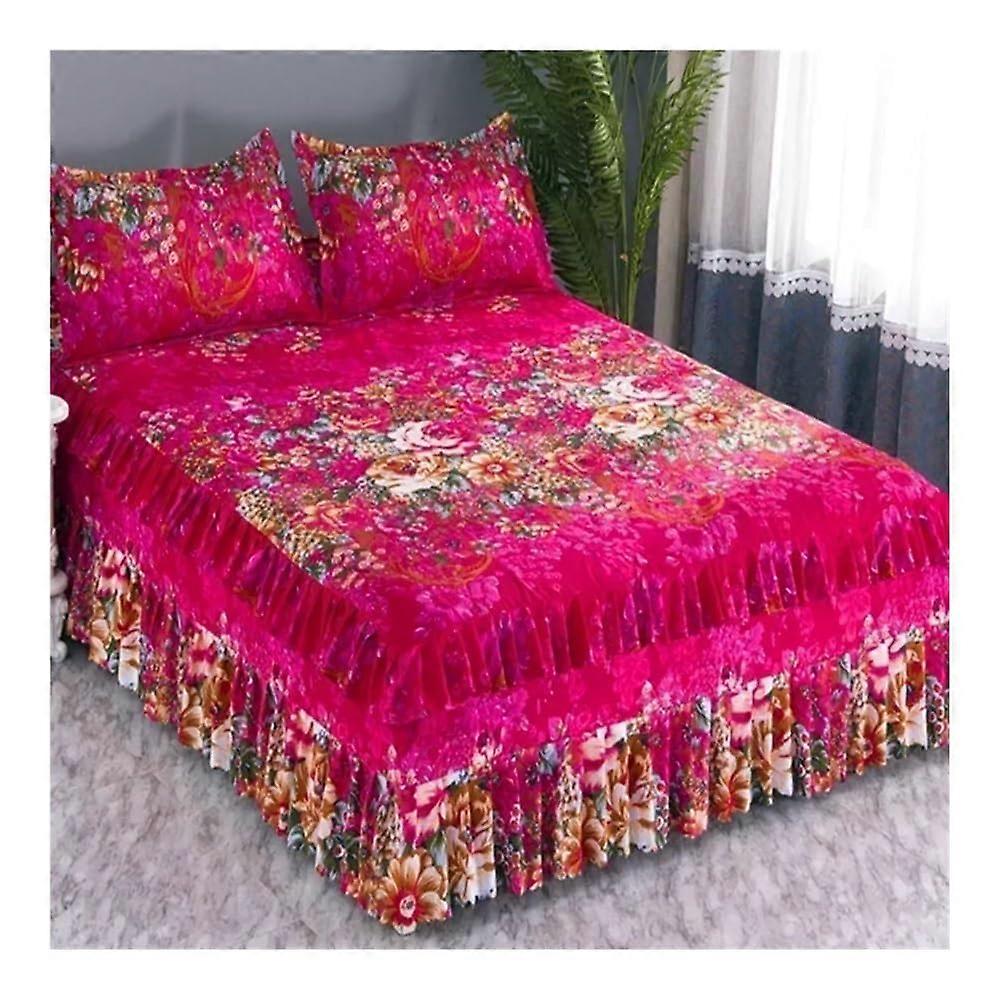 Bed skirts, nonslip mattress cover, bedspreads, doublelayered, decorative cover (Color 16)