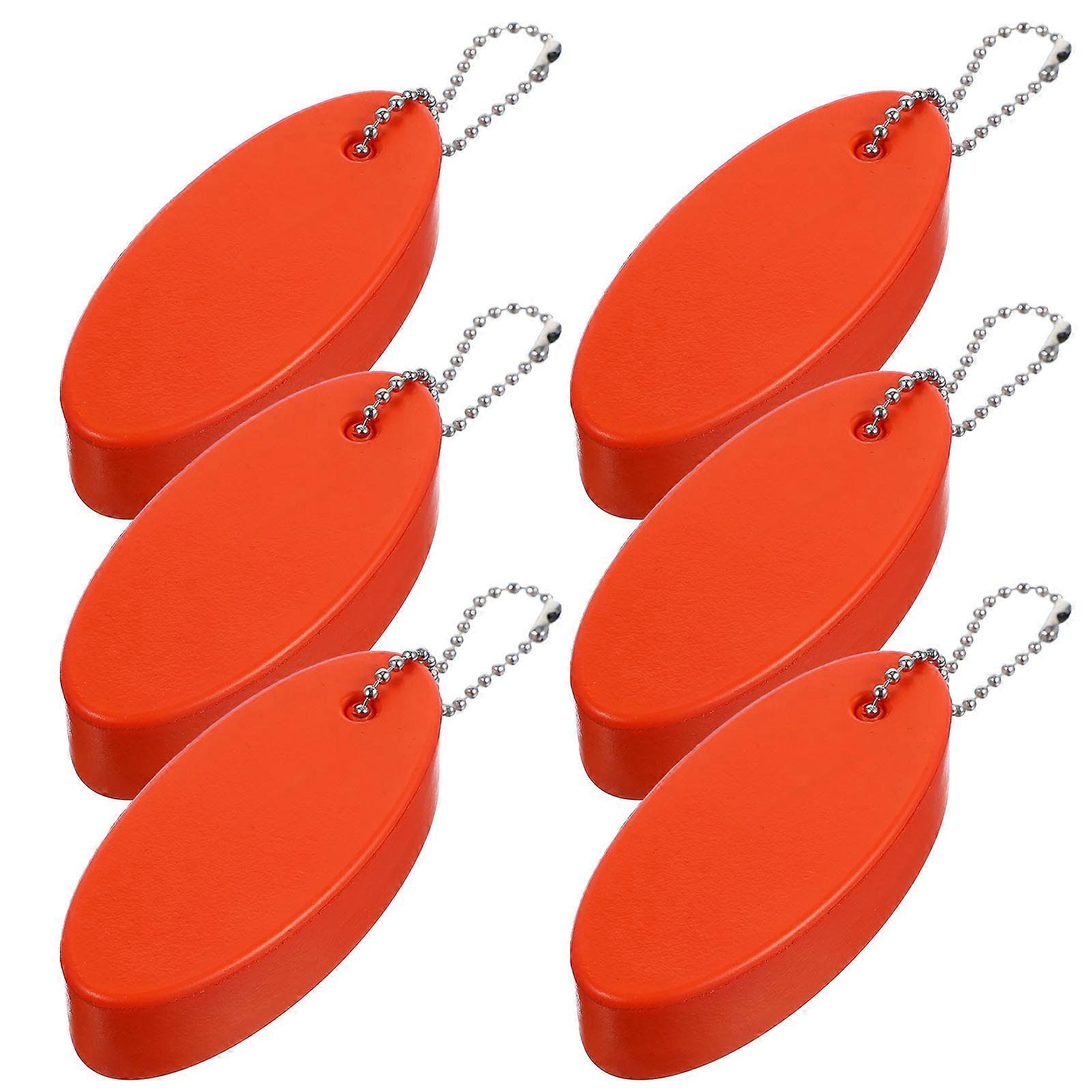 Key Float Keychain Floating Oval Key Ring Creative Waterproof Durable 6Pcs