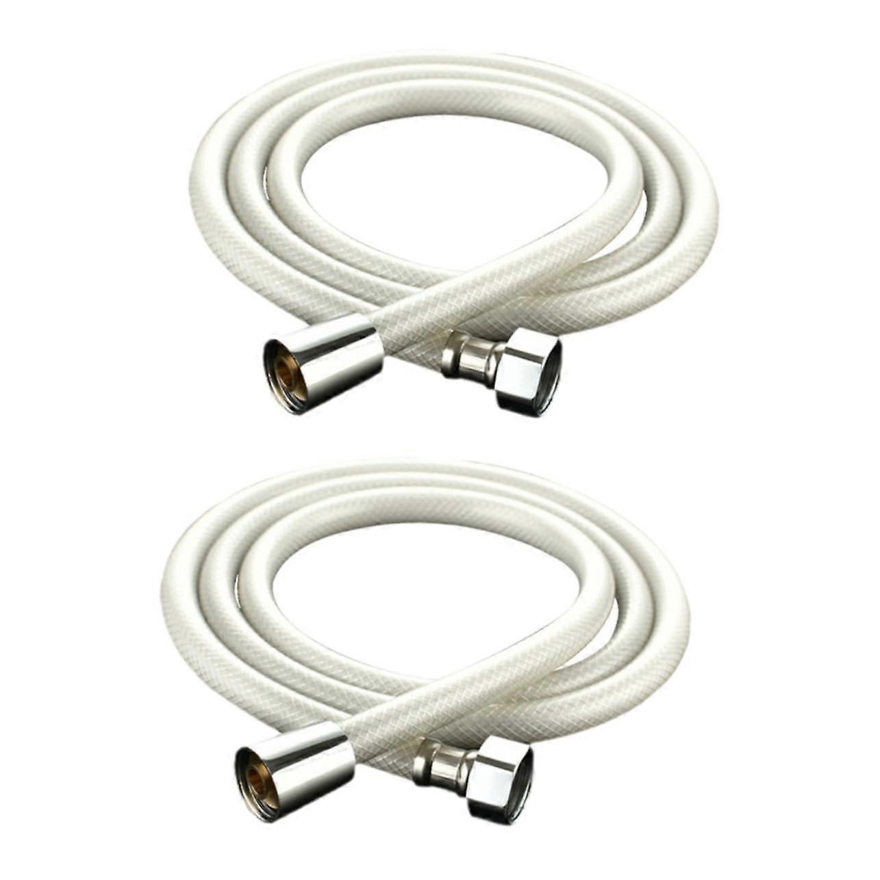 2 pieces PVC shower hose, flexible, scratchresistant, 150cm x 2pcs, white