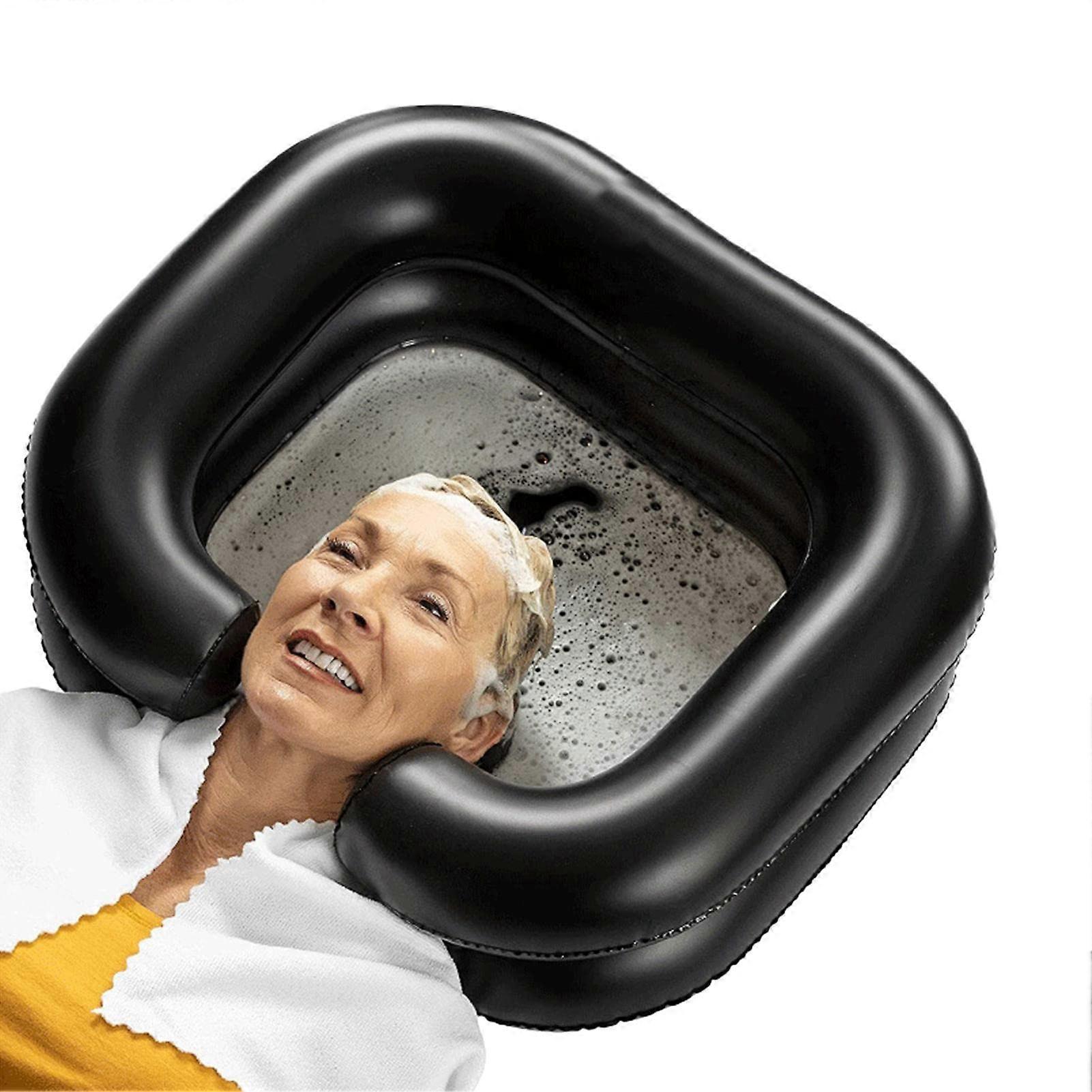 Inflatable Shampoo Basin for Elderly, Bedridden Wheelchair Users, Black