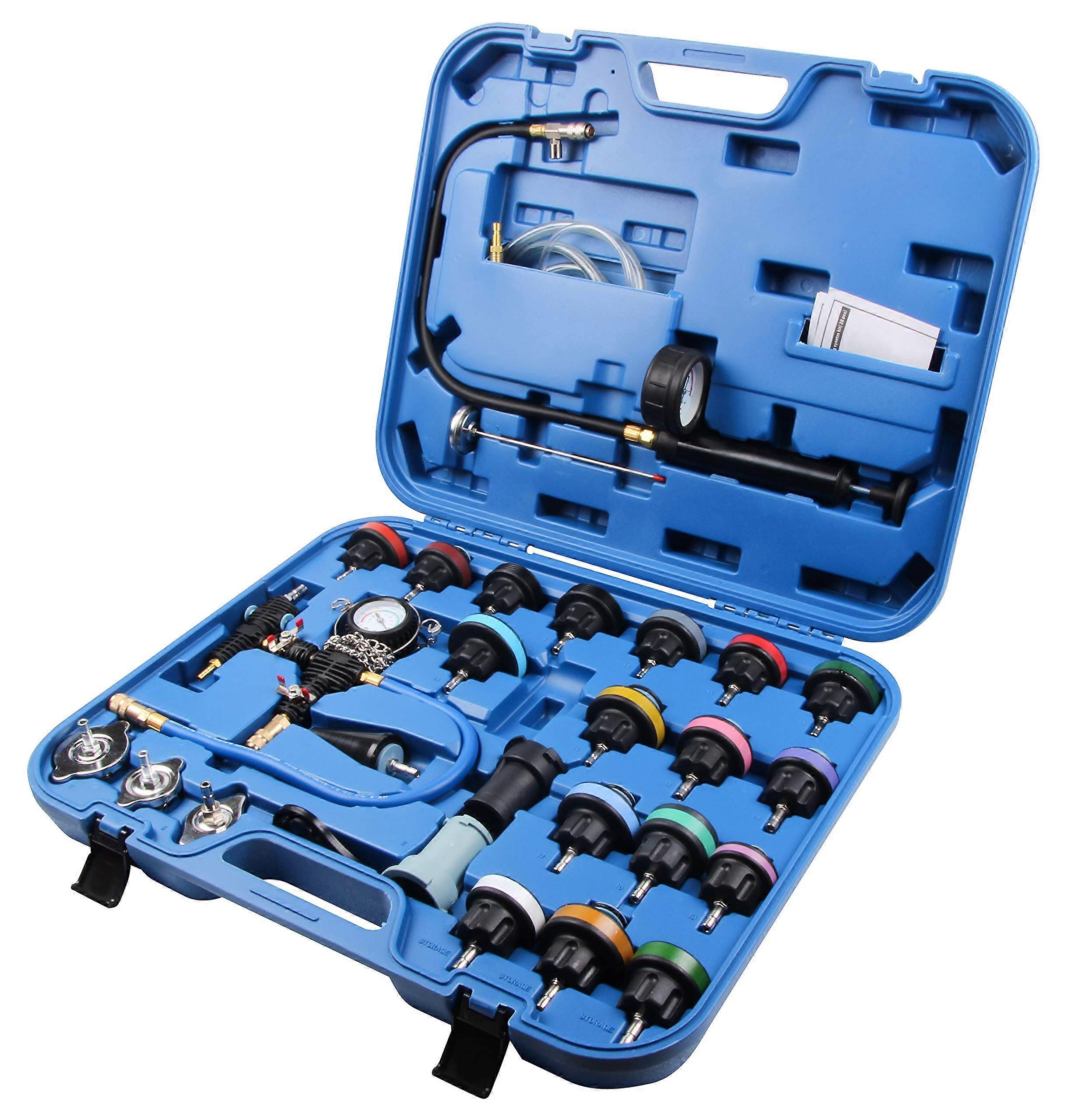 SLPRO 28-Piece Cooling System Tester Set with Coolant Pump Tester, Pressure Testing Kit, Compressed Air Tool Compatibility