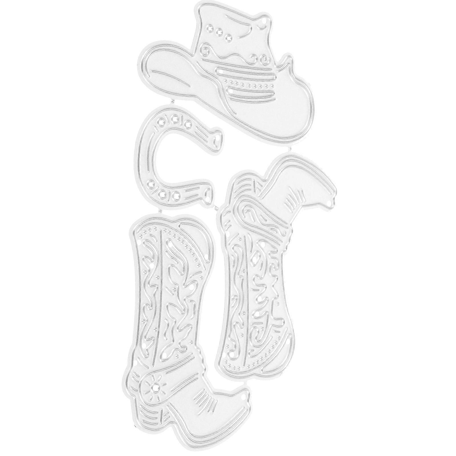 Embossing Stencils Templates Boot Cutting Die Diy Embossing Scrapbooking Die For Creative Activities Silver 10x5.5cm Cutting 1 Set
