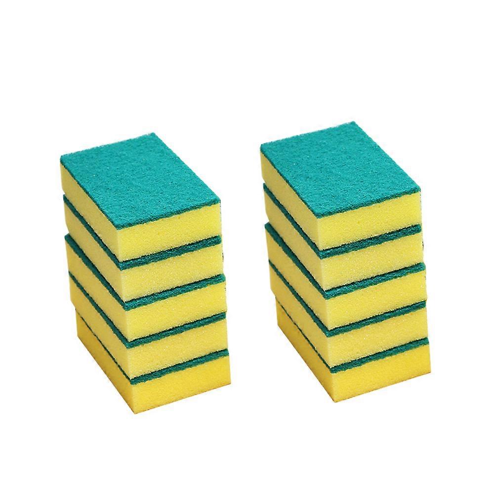 Sponge Dishwashing Multifunctional Cleaning Sponge Scouring Pads for Household Users Non-Scratch and Fast Bubbling 10Pcs