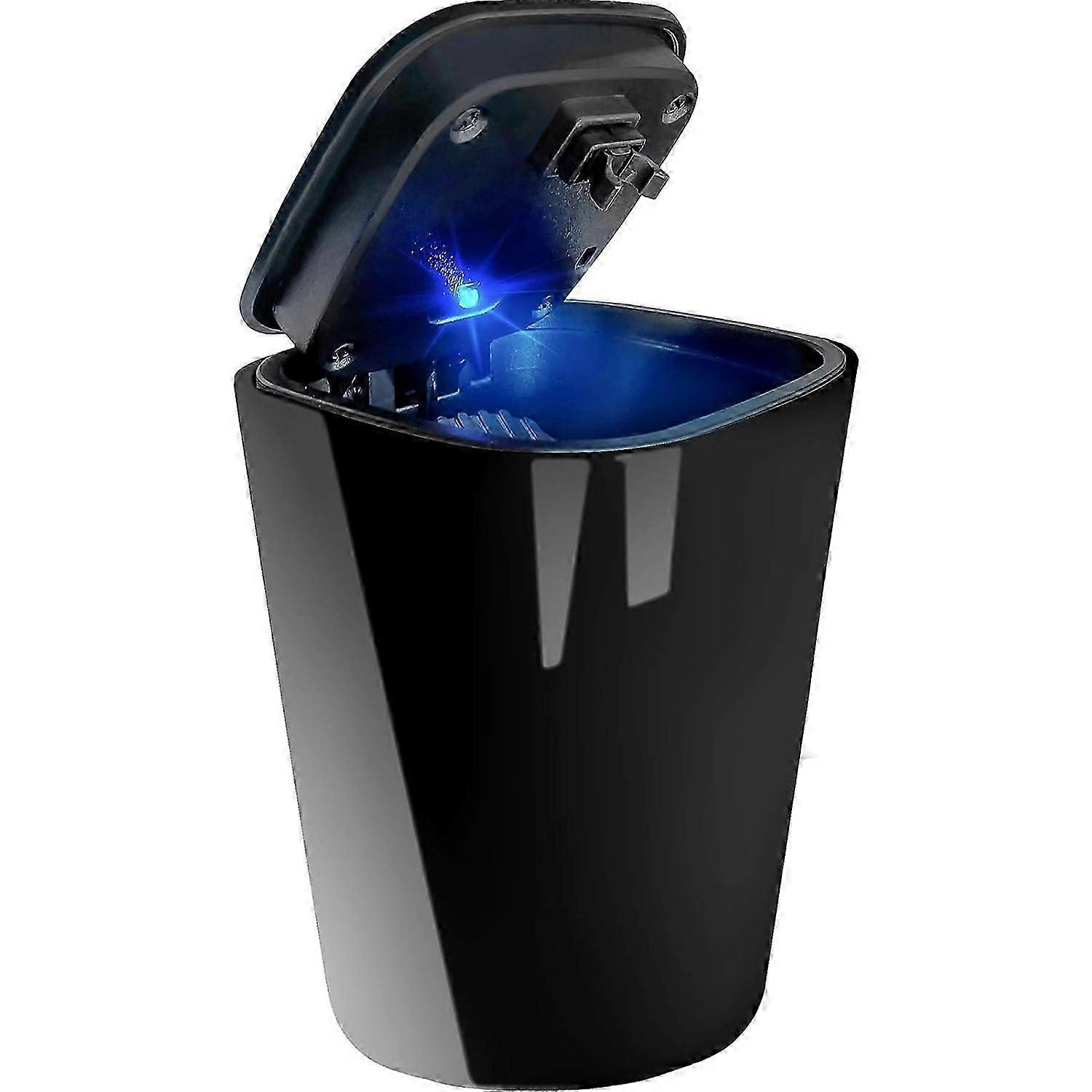 Mini Car Trash Can with Lid - Bling Automotive Garbage Can Cup & Cute Coin Holder for Car in Black - Stylish Car Organizer