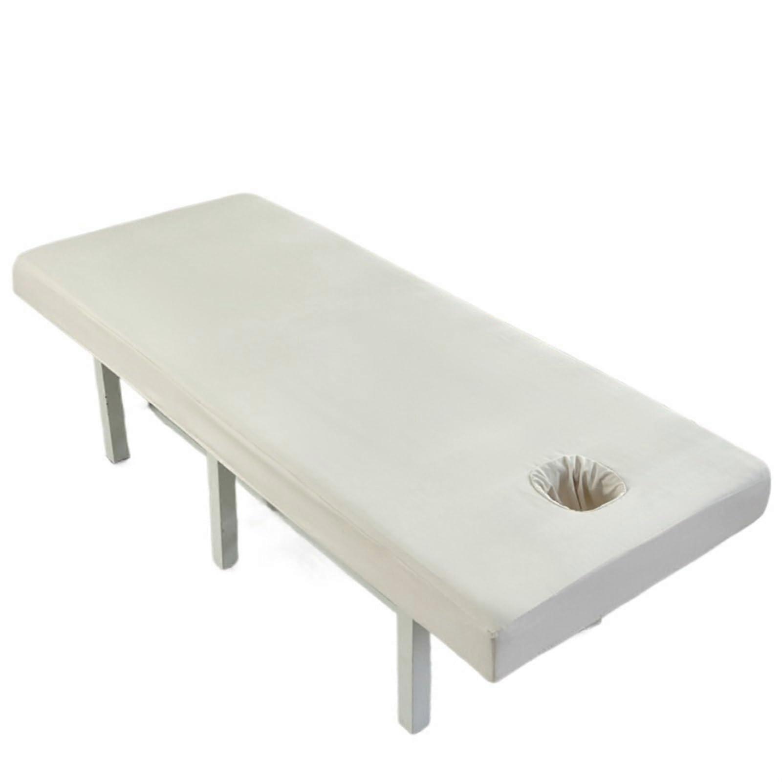 Cover For Massage Bed, 60 X 180 Cm, Dark Khaki, Highly Elastic Full Cover With Elastic Band, Fitted Sheet With Hole