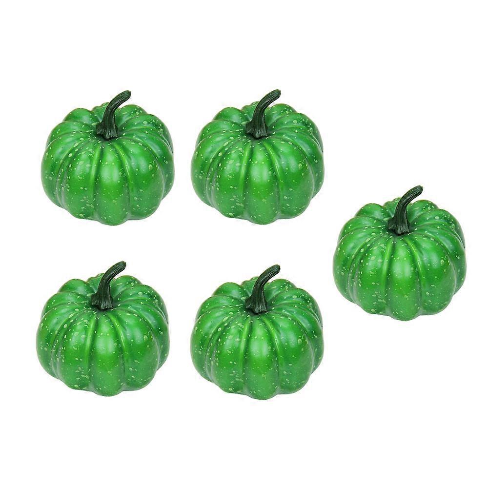 Simulation Pumpkin Ornaments Set Plastic Material For Christmas Party Supplies Realistic In Texture Size Shape 5Pack