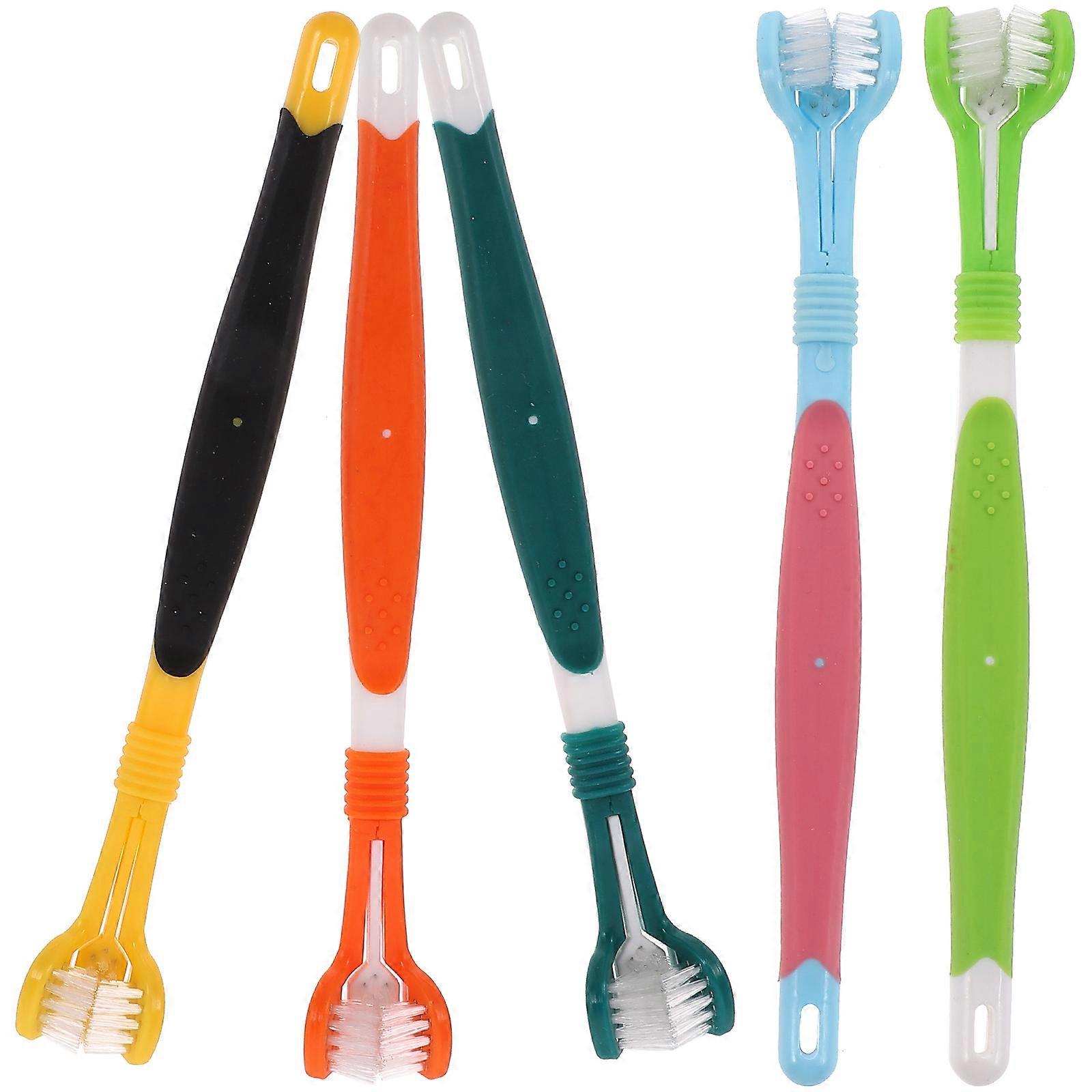 Here's a polished product description for your **5pcs Sided Pet Toothbrushes Multi Angle Oral Care for Dogs & Cats**:
🐾 **5 Sided Pet Toothbrush