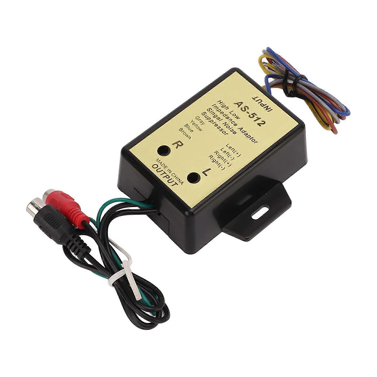 2 Channel Speaker Level Converter for Stereos System High Low Impedance Adapter Audios Speaker Level Output Converter Multicolor
