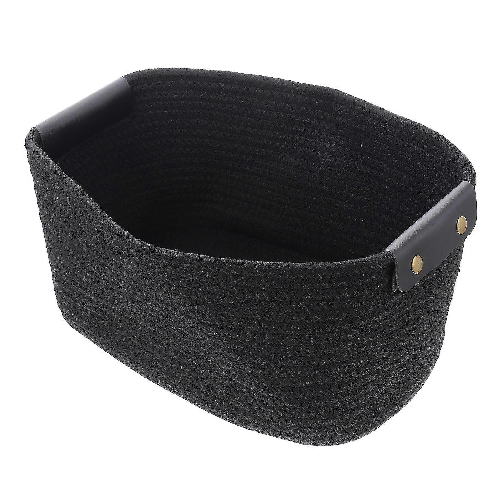 Cotton Rope Storage Bin, Versatile Desktop Basket Container for Home Organization and Decoration, Modern Neutral Design Without Lid