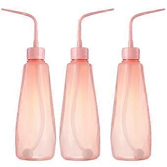 3pcs 480ML Portable Watering Can Bottle for Flowers Plants with Refillable Sprayer Tool Pink
