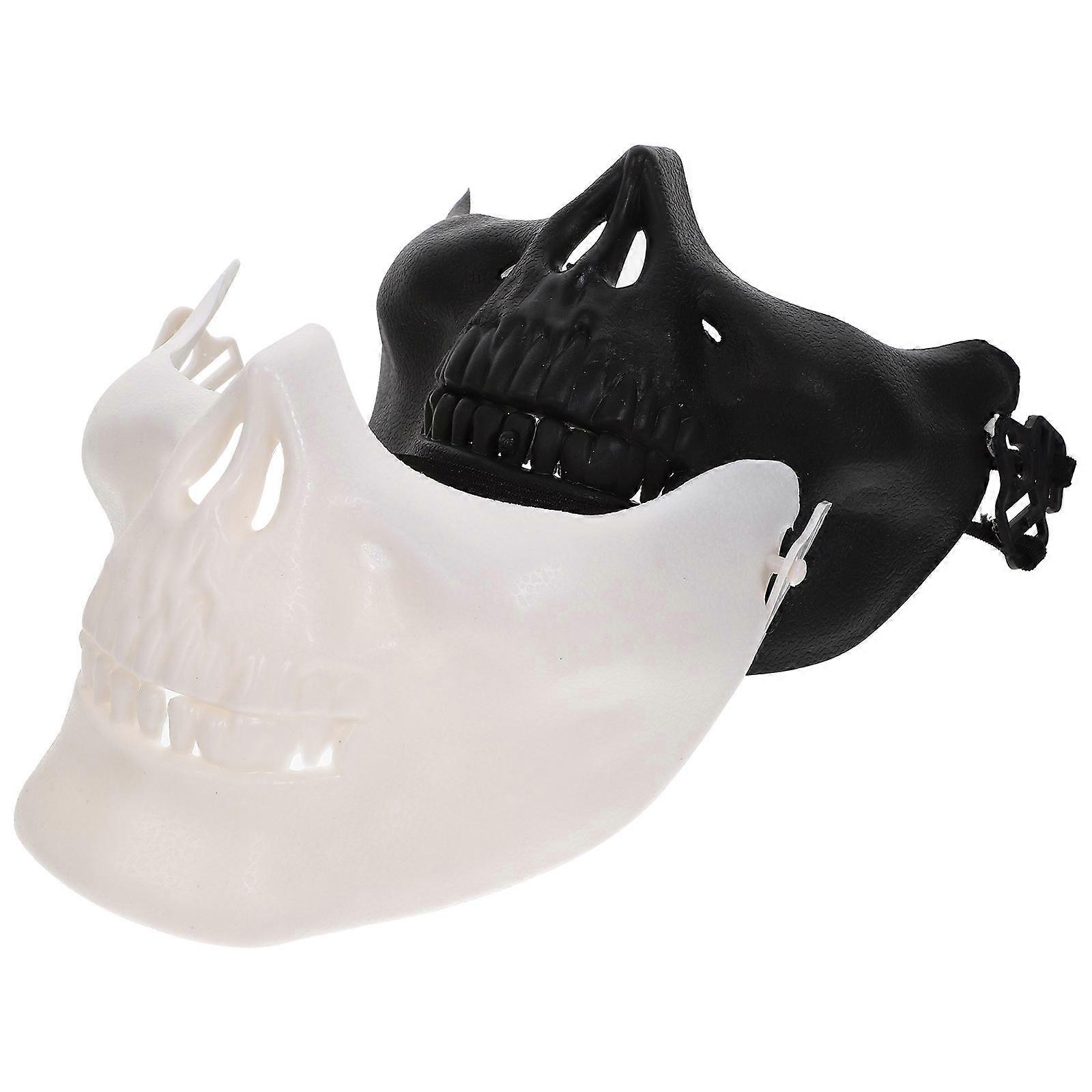 Women Skeleton Mask Skull Shaped Face Halloween Cosplay 2Pcs