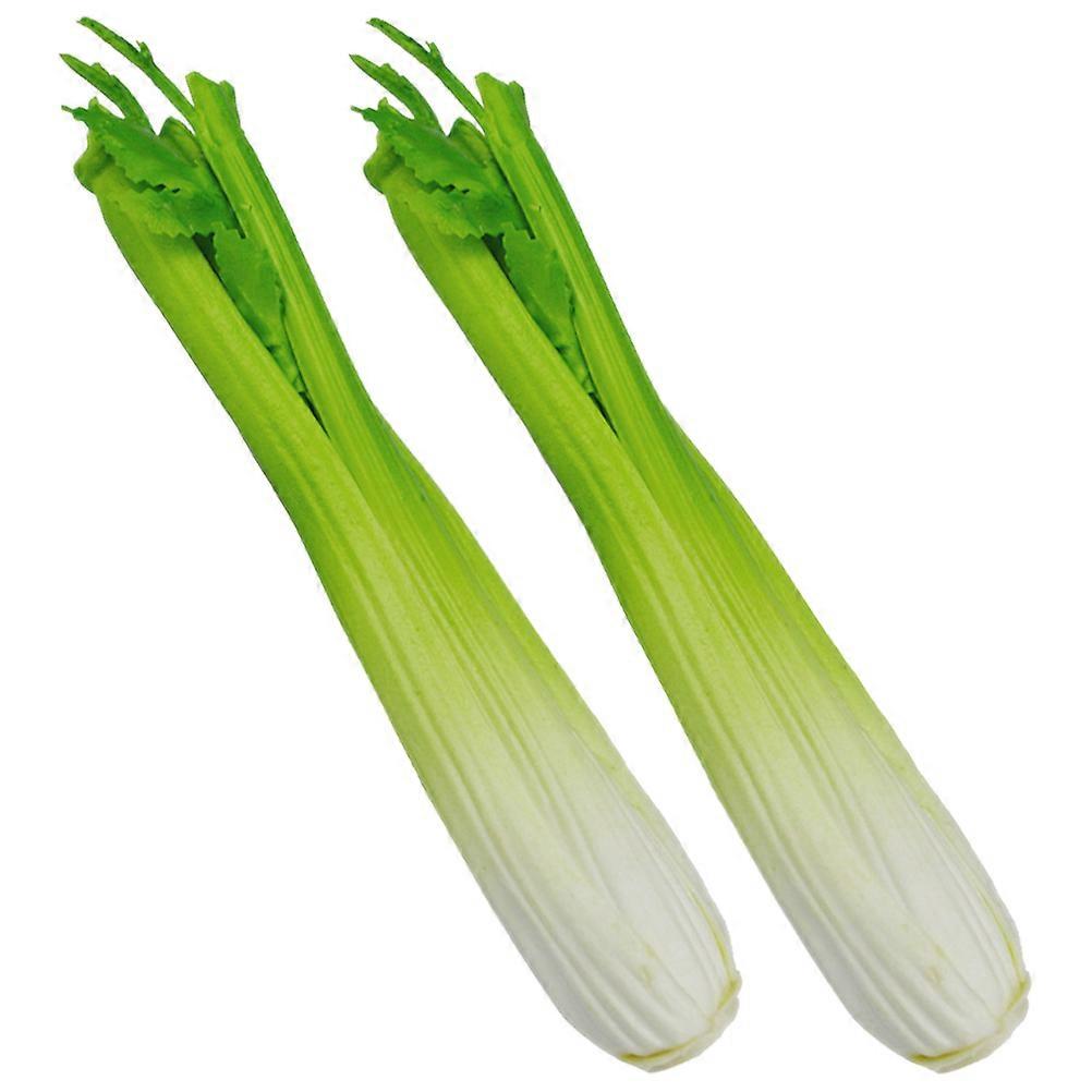 Simulation Celery Models Fake Celery Model Home Decoration Realistic Design Green 32.50X4.50X4.00CM Teaching Aid 2Set