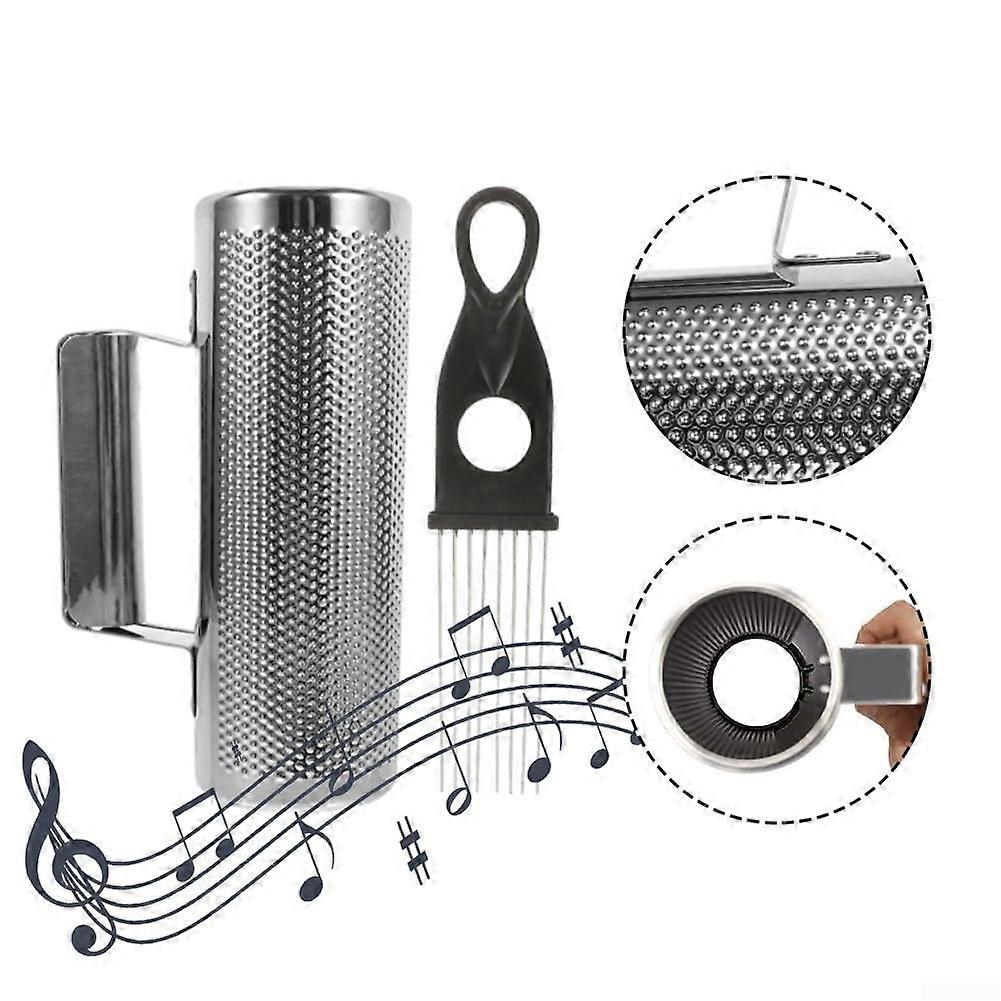 Stainless Steel Guiro with Easy-to-Use Scraper for Enhanced Sound, 10.2 cm x 30.5 cm, 4 1/2 Inch Music Instrument