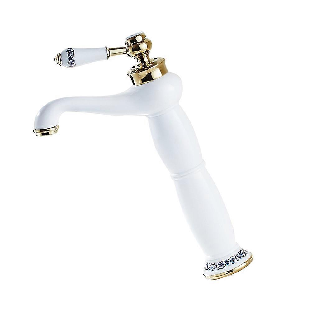 Single Handle Basin Mixer Tap Copper Material Hot Cold Water Drip Free 1Set