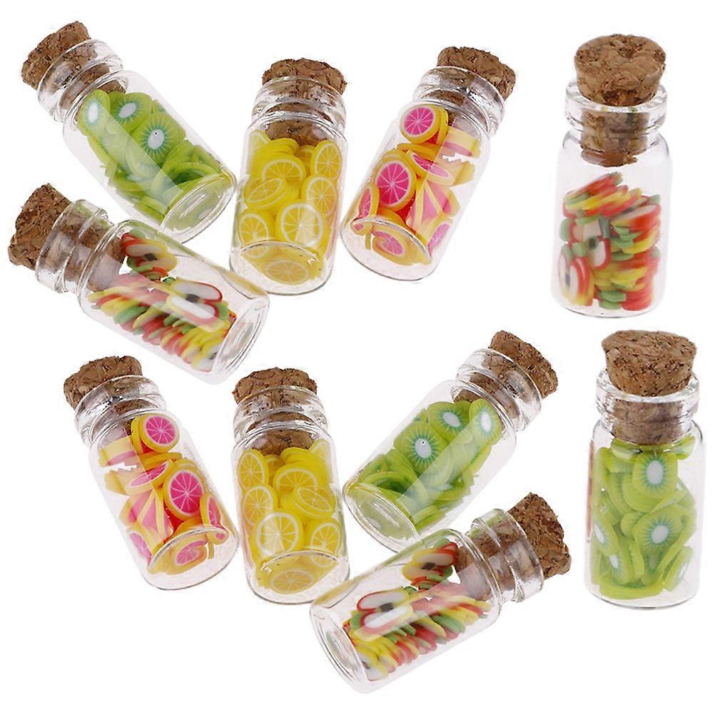 10pcs Miniature Food Bottles for Dollhouse Kitchen Decor – Realistic Pretend Play Accessories for Home Ornaments, Candy & Fruit Jars