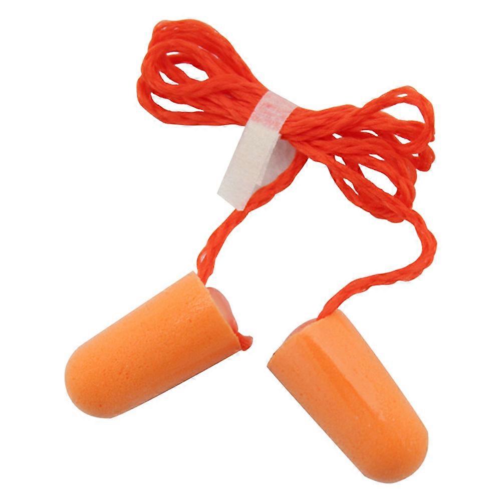 PU Earplugs Noise Reducing for Home School Studying Sleeping Aid Orange 10Pairs