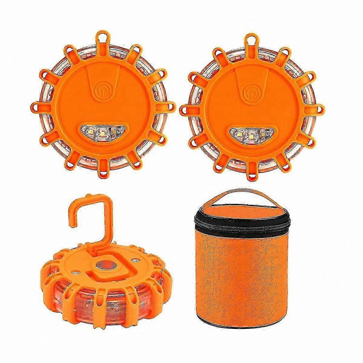 Acil Durum Yol İşaret Fişekleri Kiti, Yol Kenarı Görünürlüğü için Yanıp Sönen İşaretli LED Güvenlik Uyarı Diski