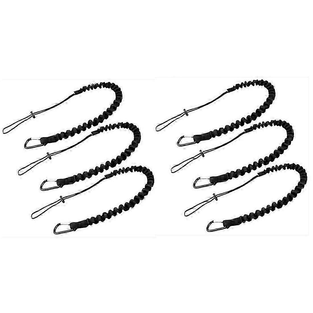 Pezzi Cordino per attrezzi,Corda per attrezzi da esterno,Corda di sicurezza per la prevenzione delle cadute ad alta quota,Corda elastica retrattile per utensili,Nero