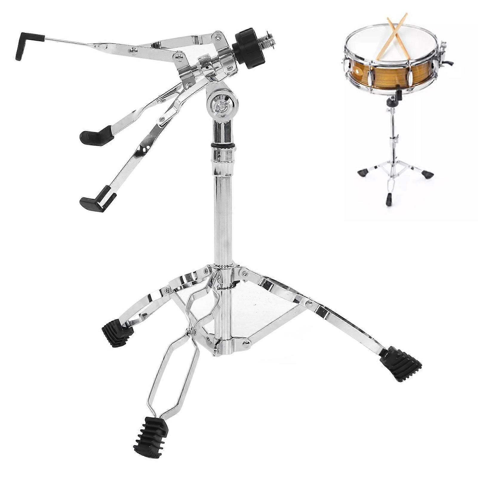 Cymbal Stand Double Layer Adjustable Height Folding Iron Silver Drum Stand with Base for Snare Ethereal Drum Dumb Drum