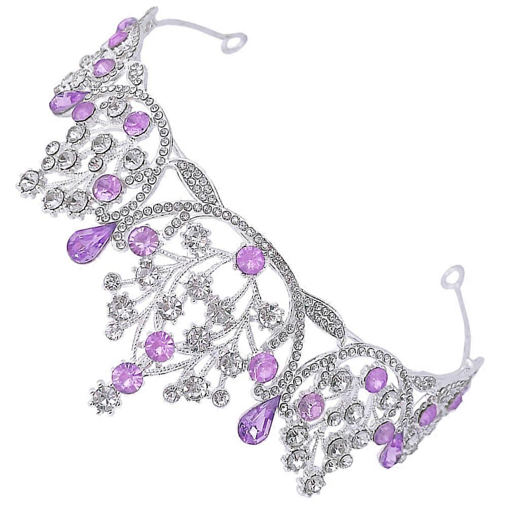 Coroa de Noiva com Strass Roxo - Acessório para Cosplay - Brilhe na Multidão