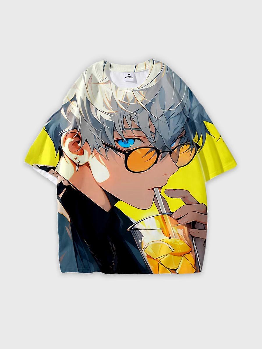 T-shirt round neck Character Pattern loose short sleeve P330