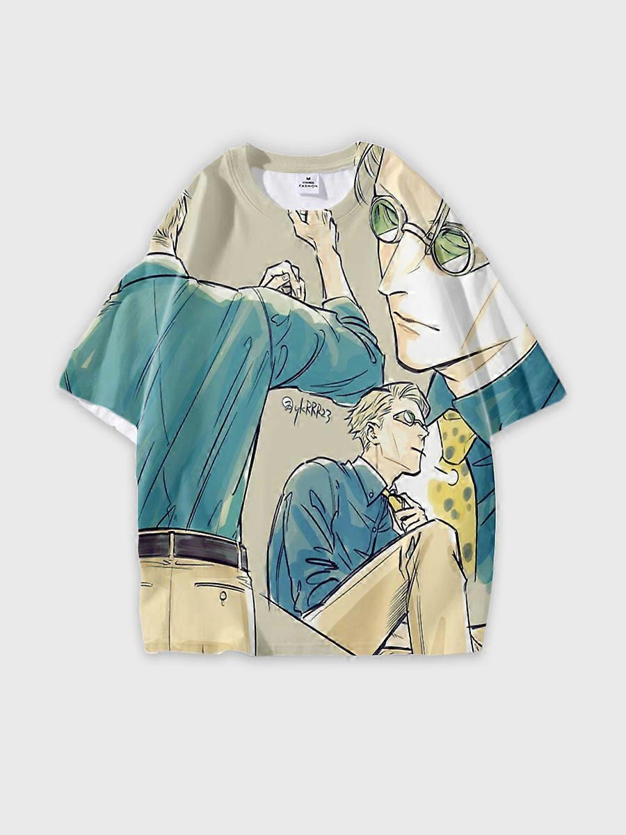 T-shirt round neck Character Pattern loose short sleeve P183