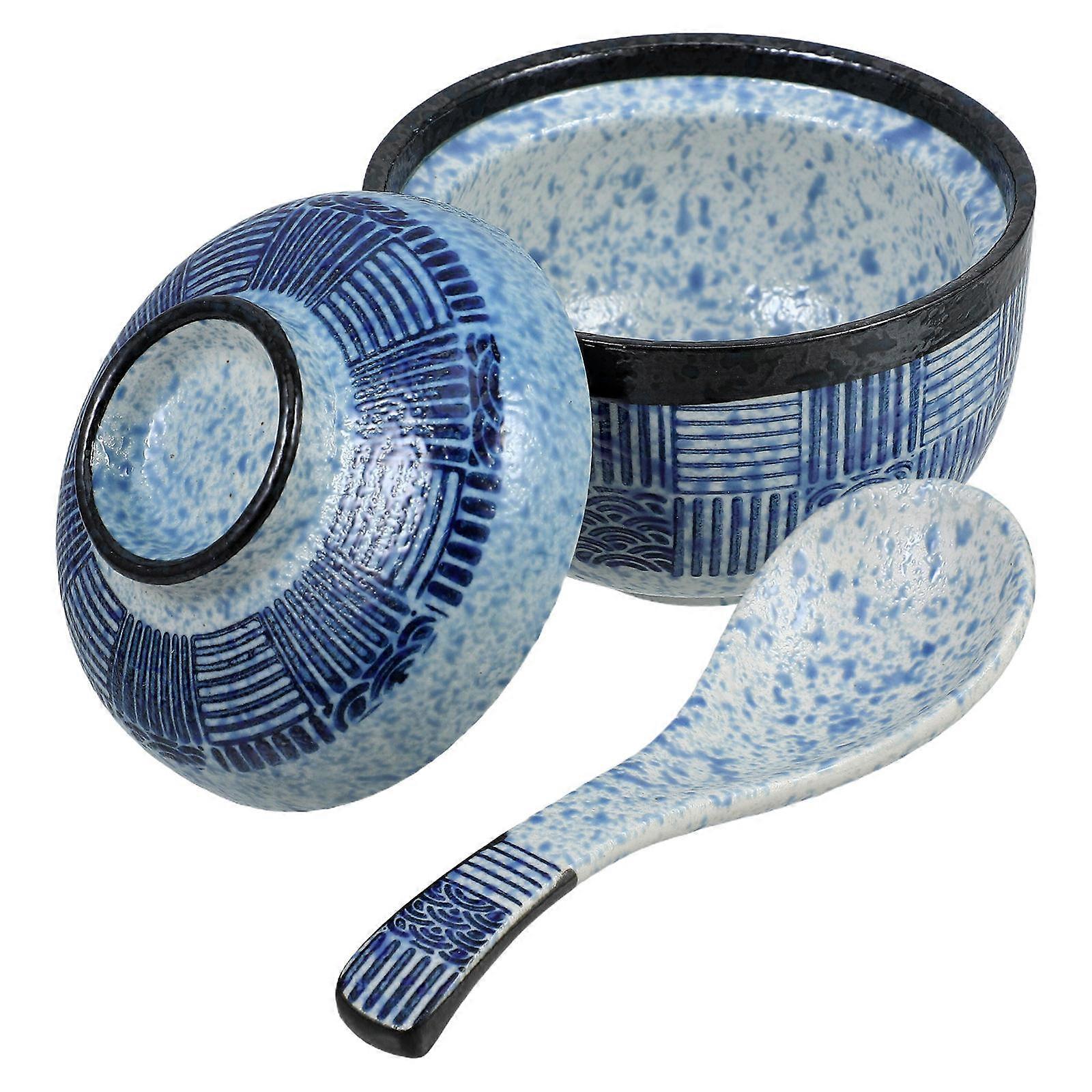 Rice Bowls Japanese Ceramic Soup Bowl Suitable For Miso Soup Home Use Round Shape 1Set