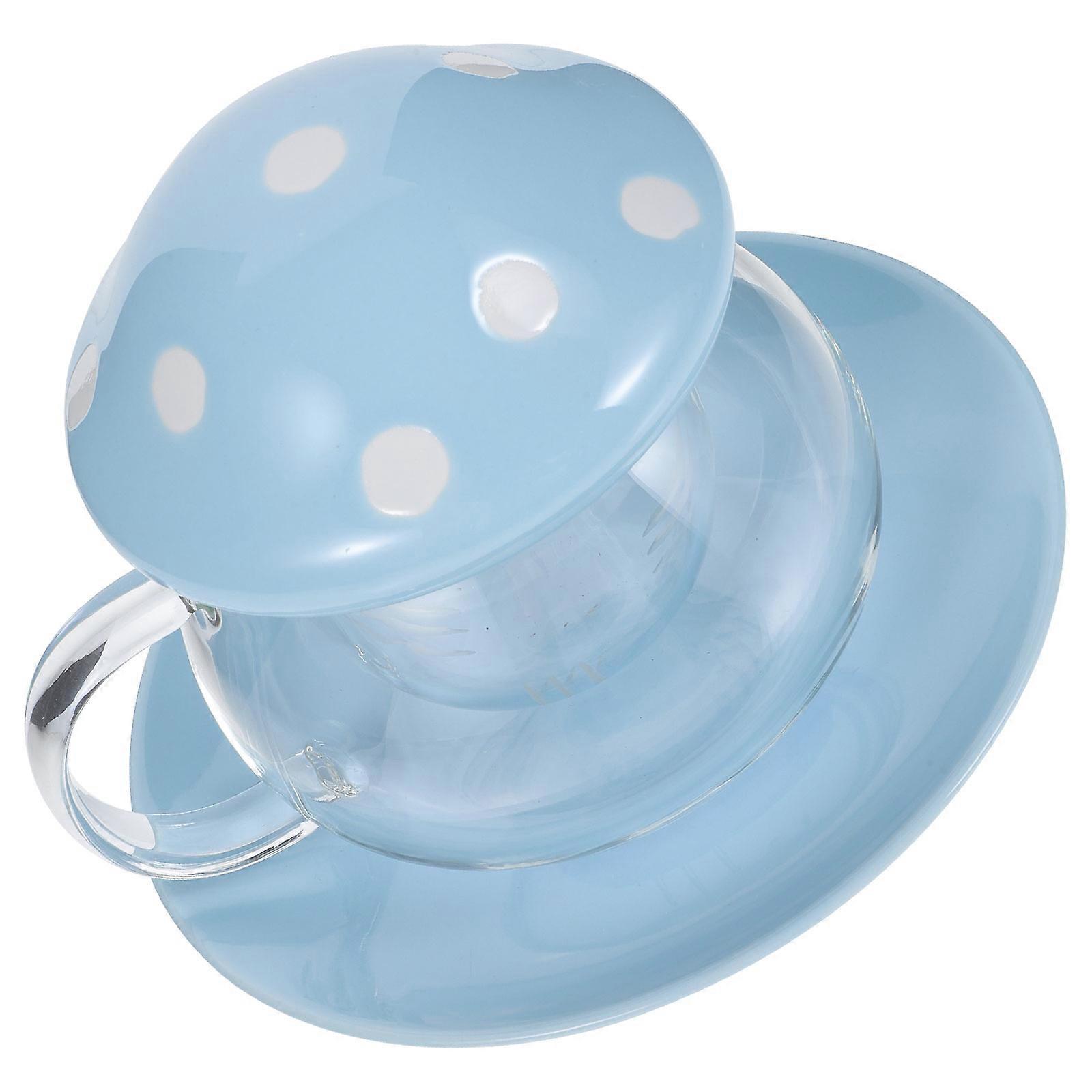 Teacup With Infuser Mushroom Cup With Lid Office Tea Straining Glass 1Set