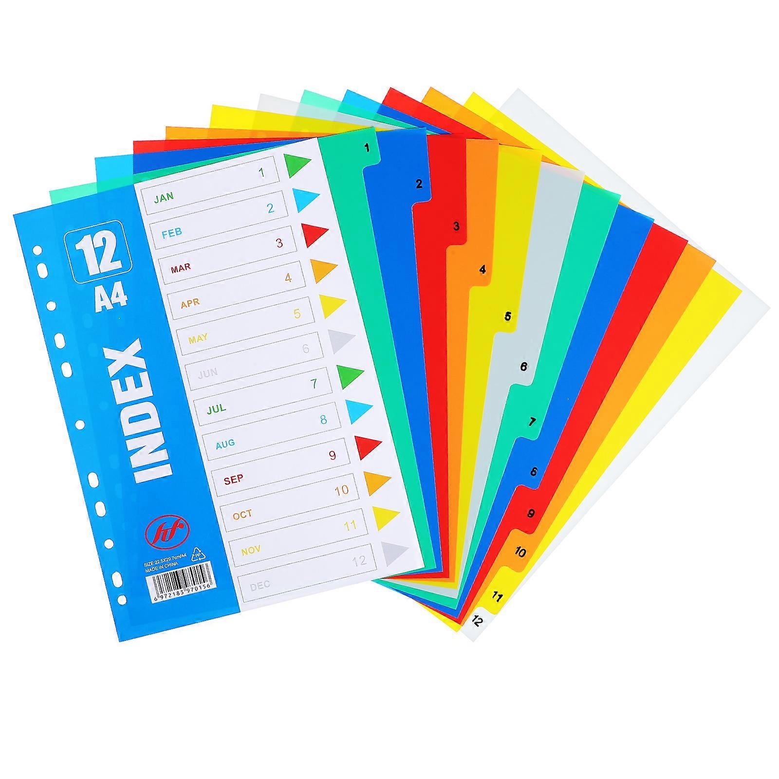 Assorted Color Binder Organizer For Office Use Binder Tabs Dividers Quick Sorting Rectangular 1 Set