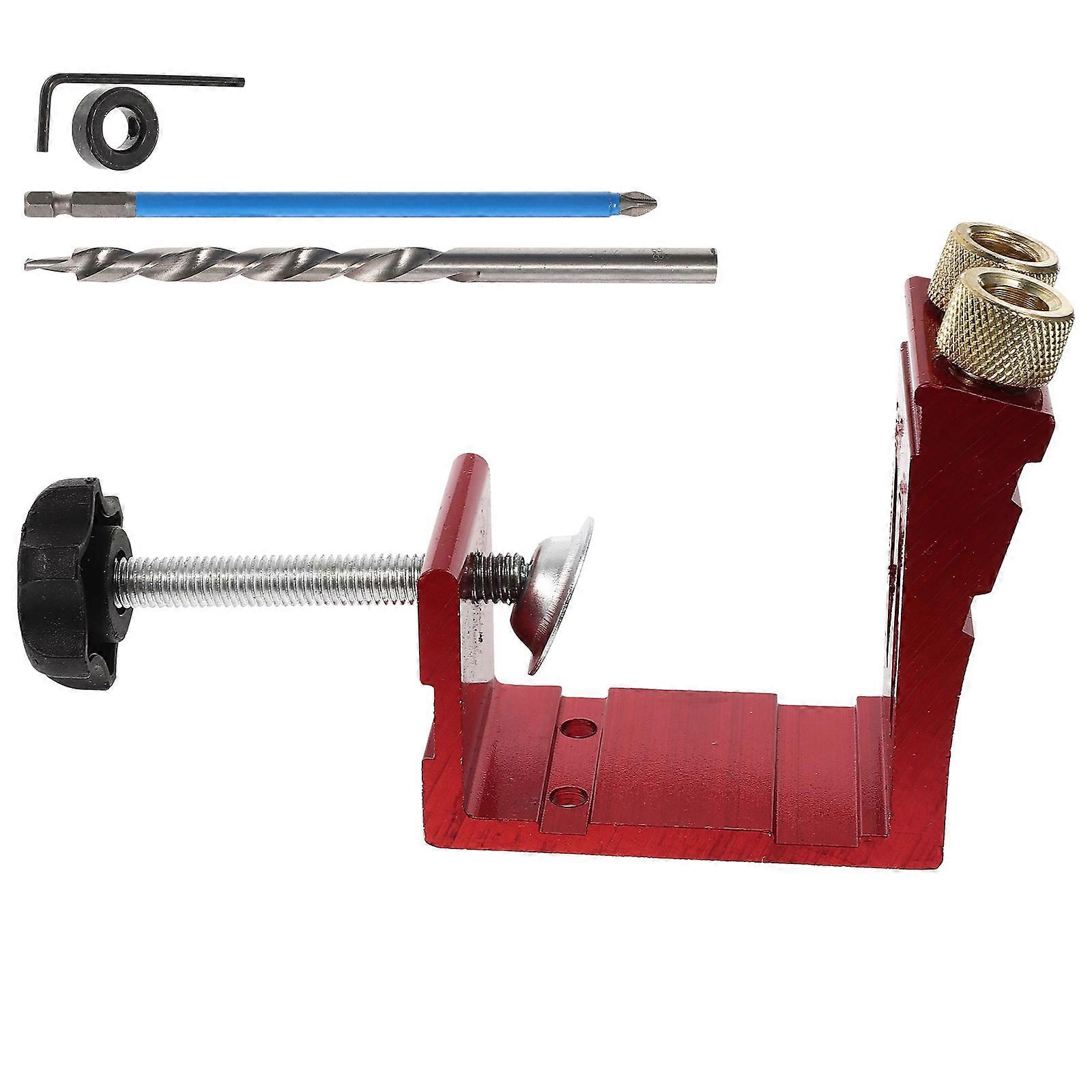 Drill Jig 1 Set Pocket Hole Design For DIY Enthusiasts 3.5X3.5X1.6In High Grade Iron Material For Woodworking