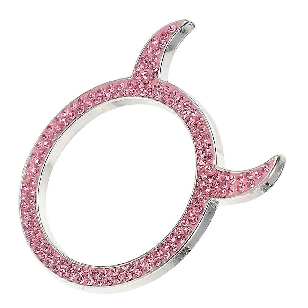 Rhinestone Engine Start Decoration Ring Car Interior Upgrade Craftsmanship Pink 1Pack