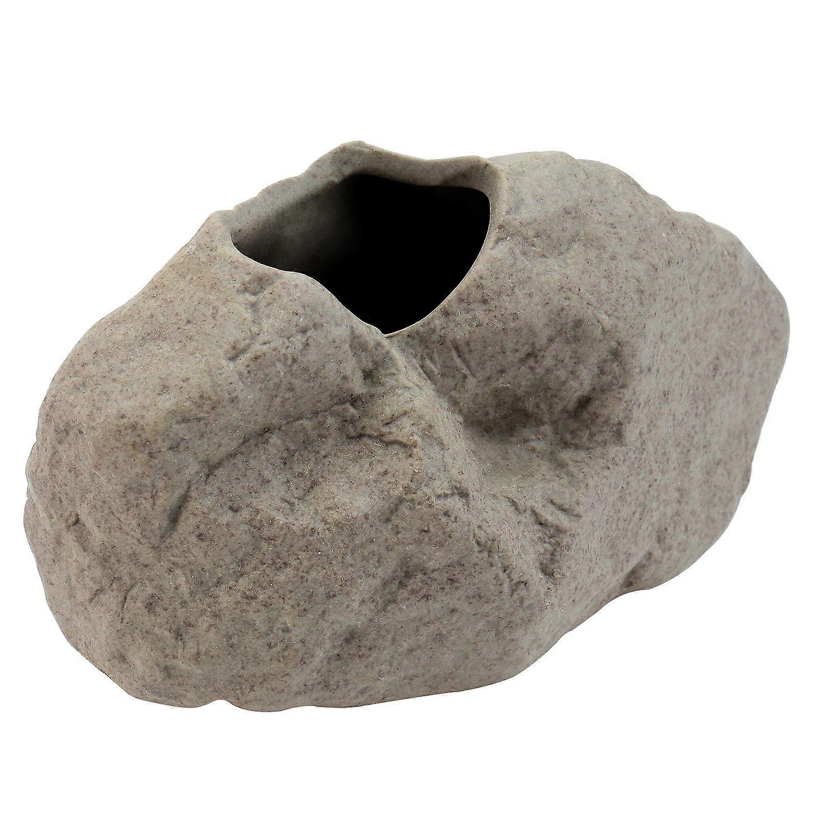 Small Ceramic Pot Botanical Decor Home Desktop 12x6cm Beige 1Pack