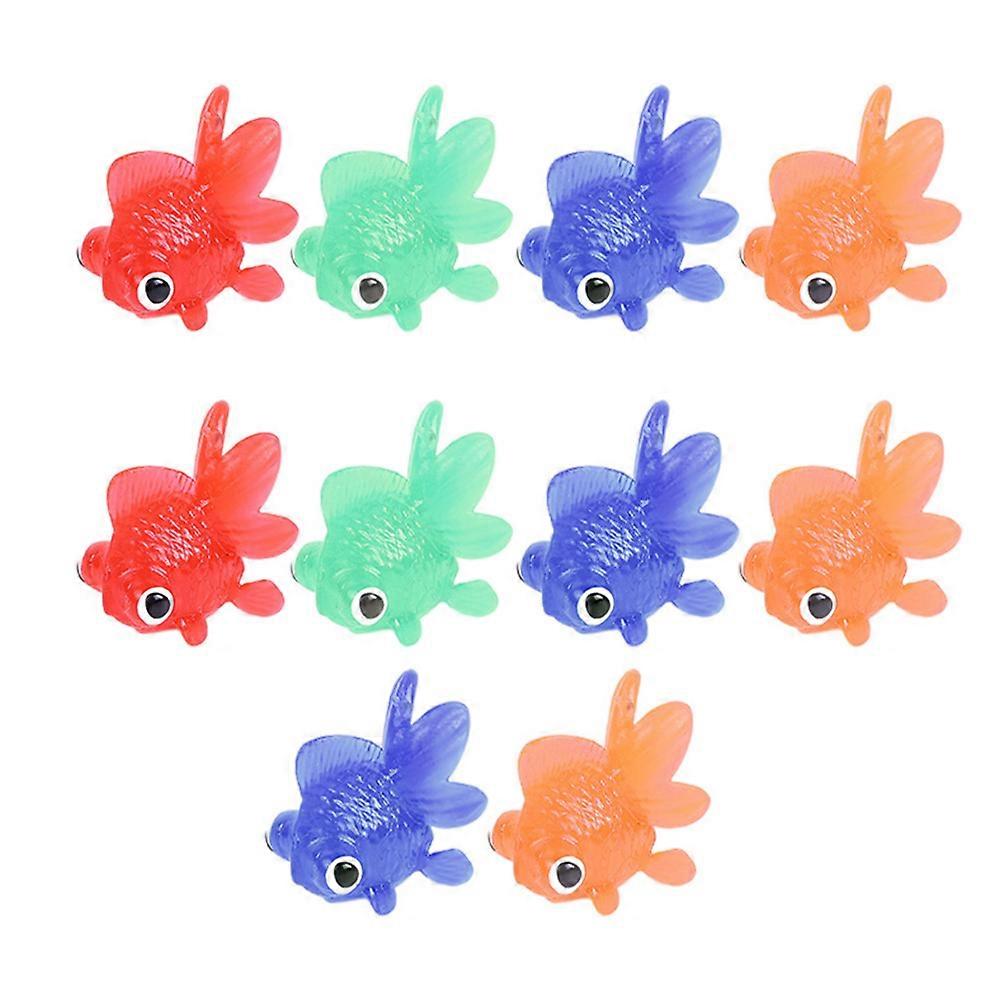 10pcs Realistic TPR Goldfish Models, Safe Smooth Edges, Vibrant Aquarium Ornaments for Play and Decoration, Enhances Color Cognition
