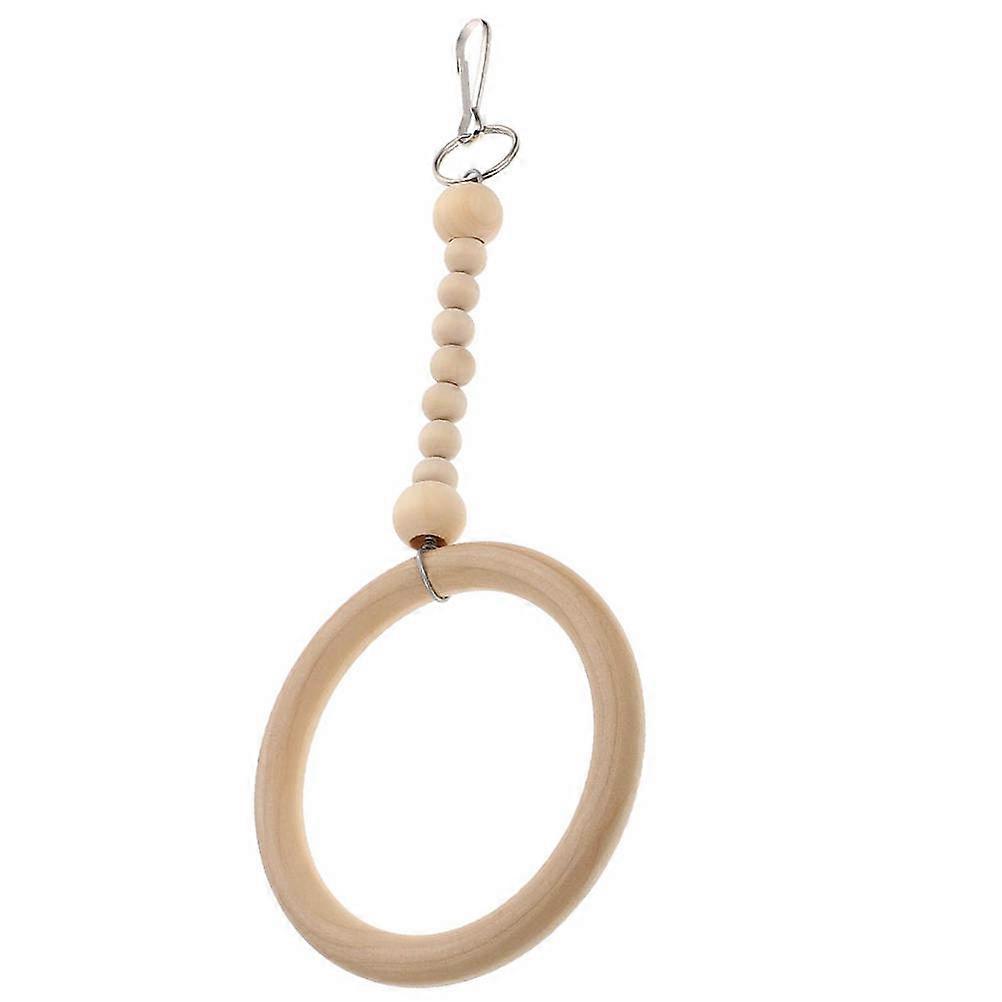 Wood Bird Swing Toy for Pet Use Beige Color Perfect for Parrots and Small Birds