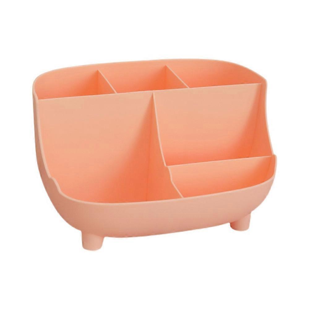 Large Capacity Stationery Box Pink Space-Saving Lightweight Plastic for Desktop Storage