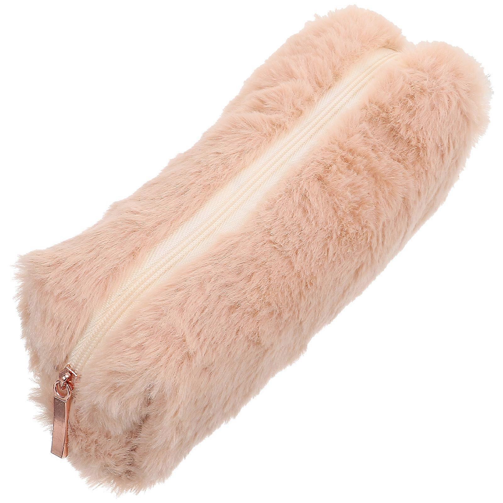 Cute Pencil Pouch Fluffy Pen Pouch For Students School Use Octagonal Shape 1Set