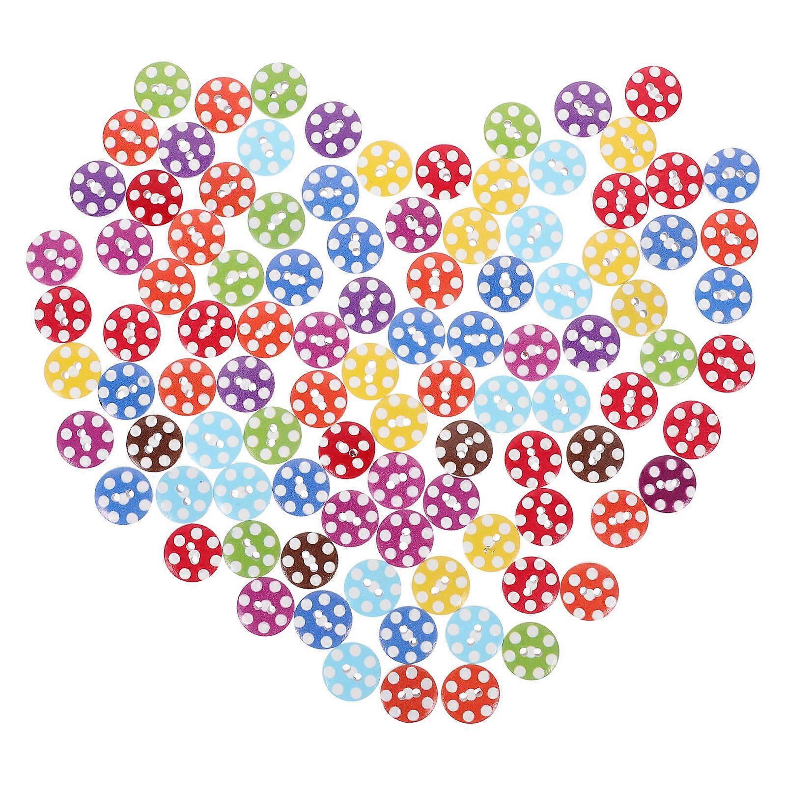 Multipurpose Clothing Buttons For Home Use 0.3X1.5X1.5CM Assorted Color Round Shape Decorative 100Pcs
