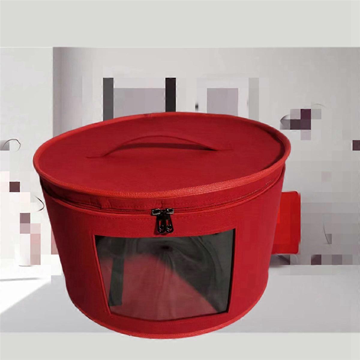 Hat Box Organizer Round Travel Hat Boxes Foldable Hat Storage Bag with Dustproof Lid Large Hat Stora