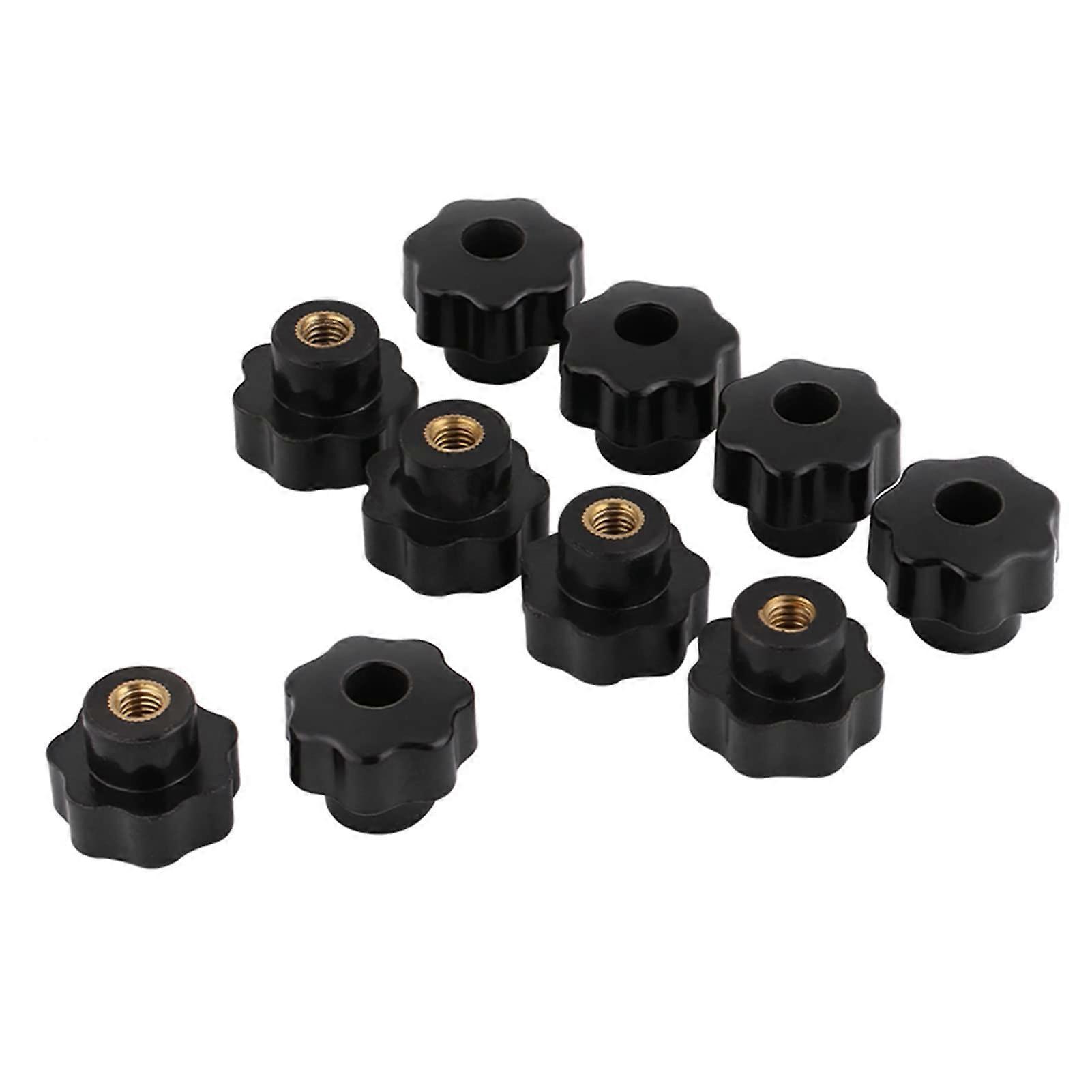10pcs Universal Black Plastic Round Knob Handles for Machine Tools, Suitable for All Types of Machines