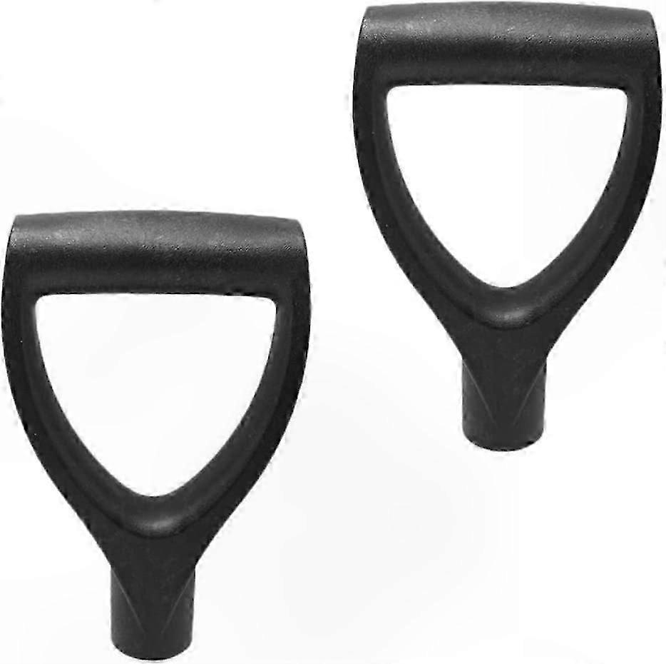 2-Pack D-Style Plastic Shovel Handles for Snow Removal, Digging, and Raking Tools