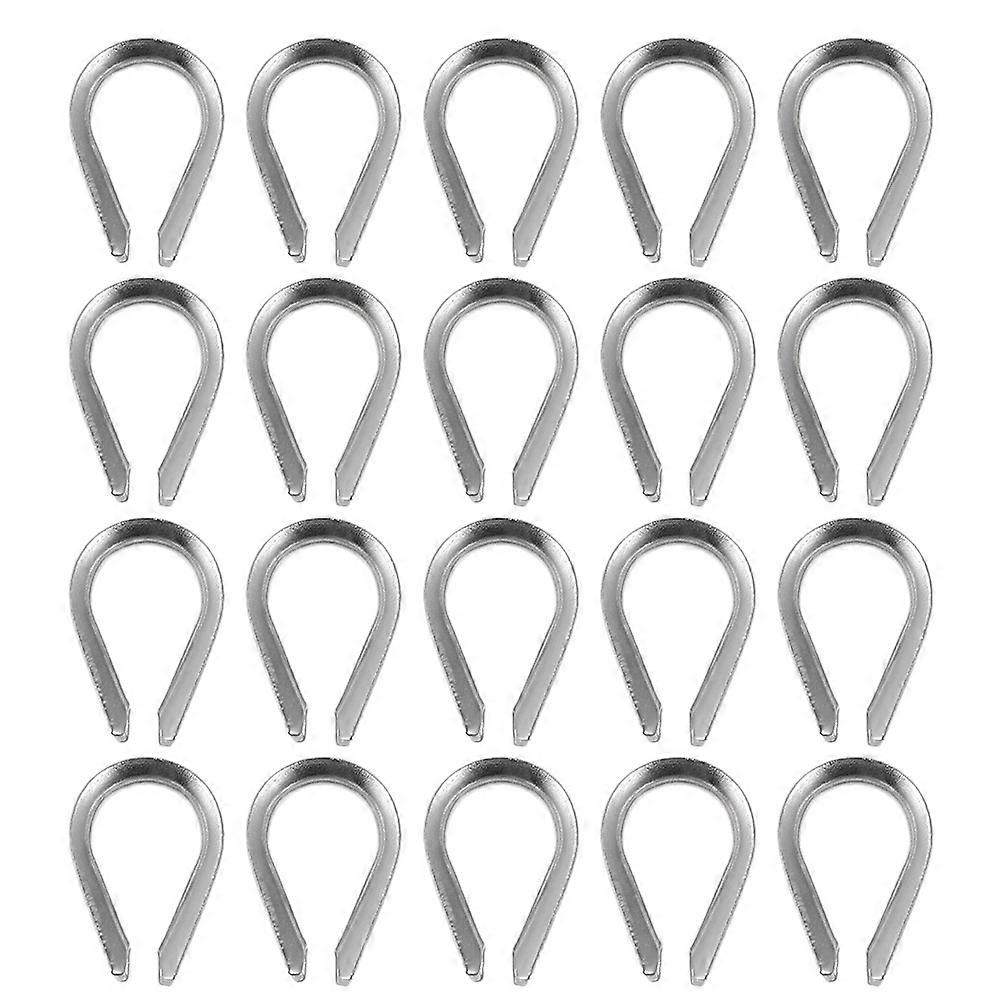 50pcs Stainless Steel Wire Rope Collar Clamps with Ring Protection for Industrial Use Durable and Resistant Fittings for Secure Rope Connections