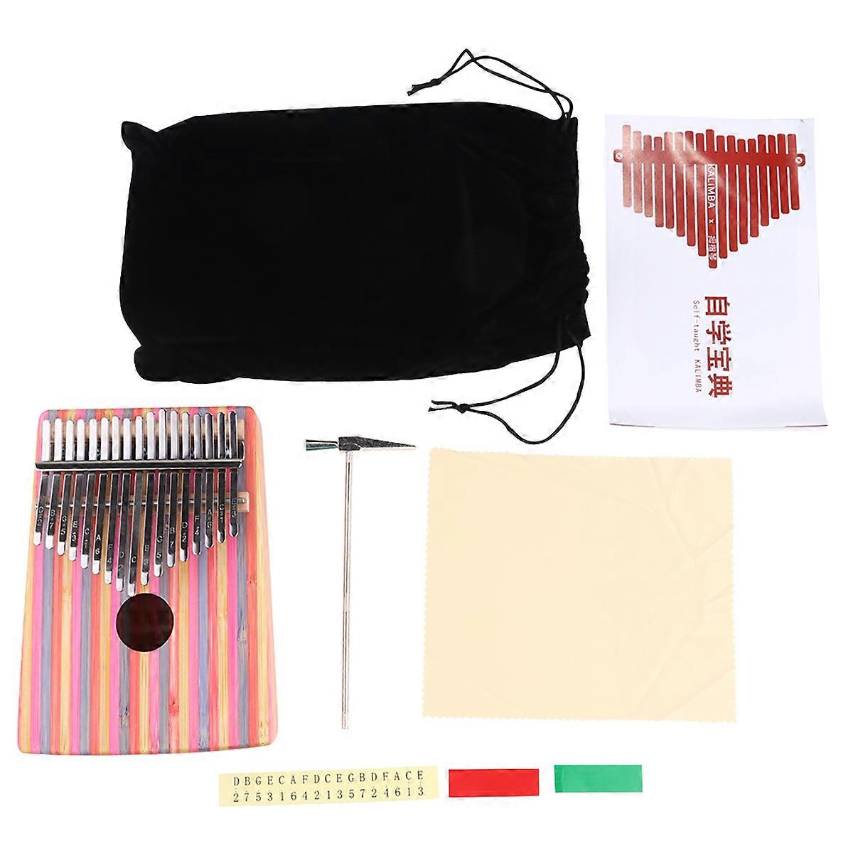 Multicolor Thumb Piano Creative Kalimba Instrument For Beginner With Portable Function 1Set