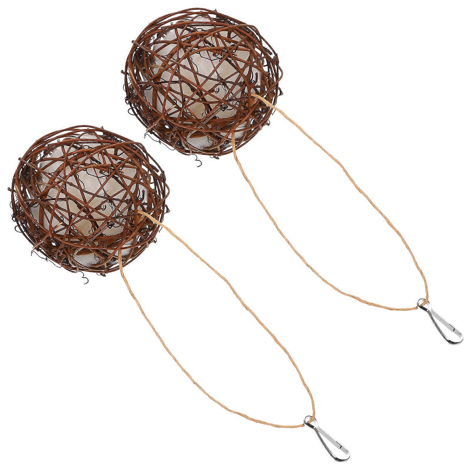 Simulated Bird Nest Ornament Chewing Toy For Birds Perfect For Pet Playtime 11Cm X 11Cm X 11Cm 2Pcs