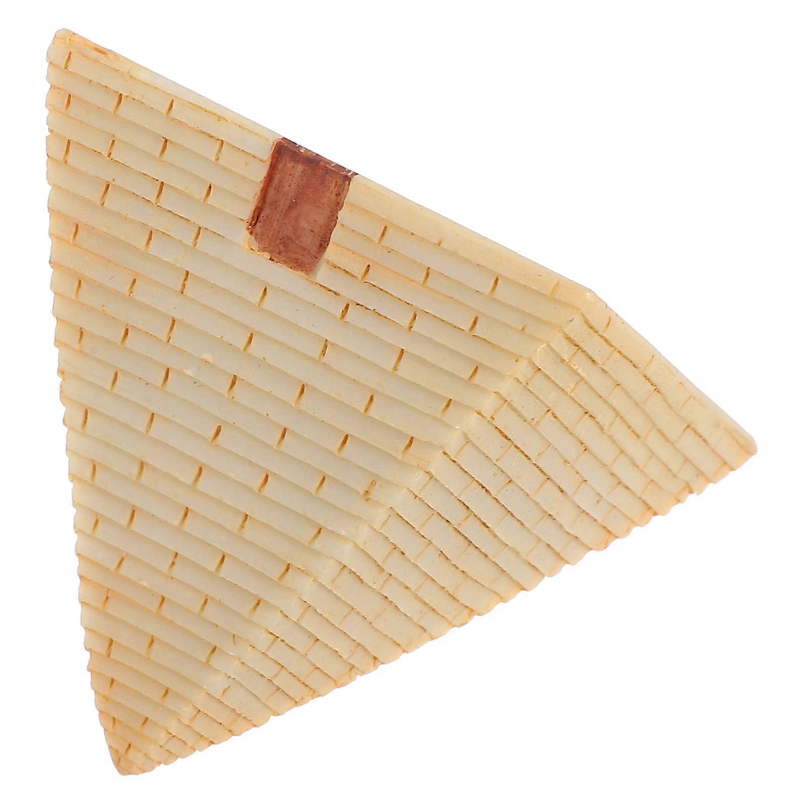 Egyptian Pyramid Model for Decoration Made of Resin in Light Yellow Color Great for Bookshelves and