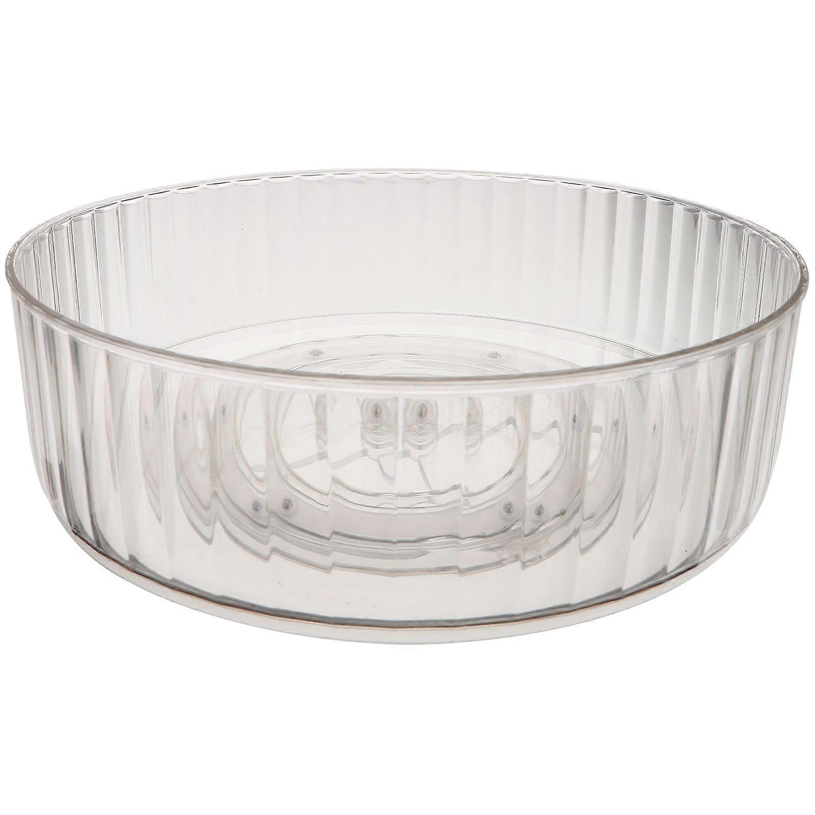 Household Supply Transparent Bathroom Shelf Organizer 22x22x6.80cm Round Shape Break Resistant 1Set
