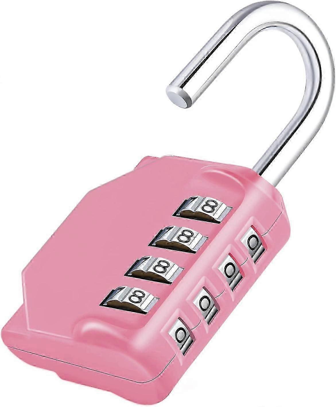 Combination Locker Padlock, 4 Digit Coded Padlock, Gym Lock, School Locker Lock, Weatherproof Combination Lock Outdoor (Pink)