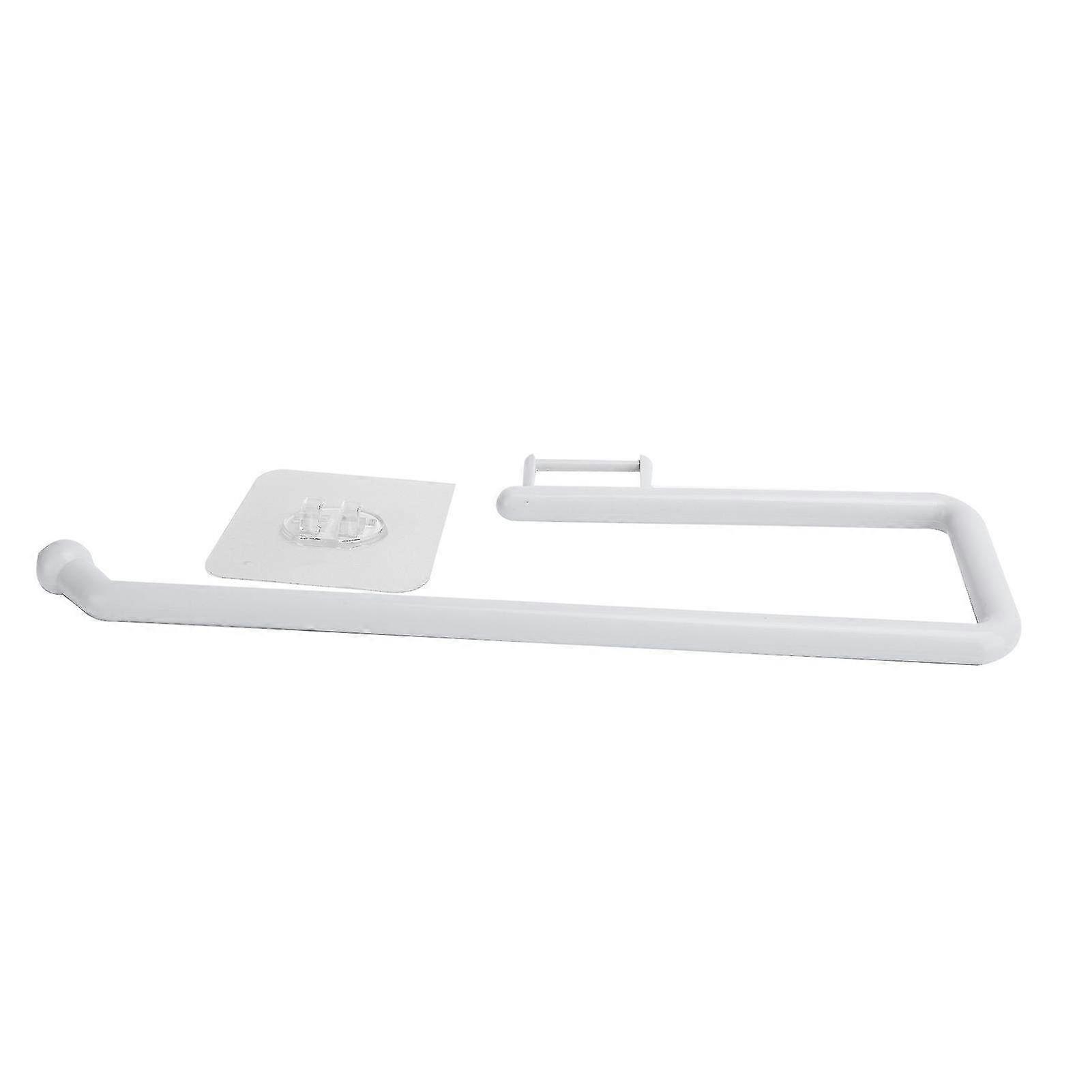Wall-Mounted Paper Towel Holder & Toilet Paper Shelf Organizer - Versatile White Bathroom & Kitchen Storage Solution