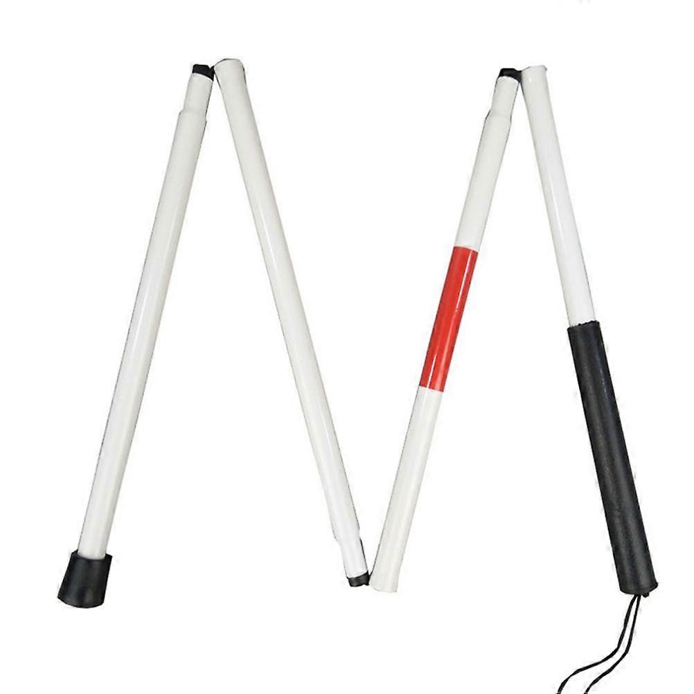 Folding Blind Cane Reflective Red Folding Walking Stick for Vision Impaired and Blind People(As Shown)
