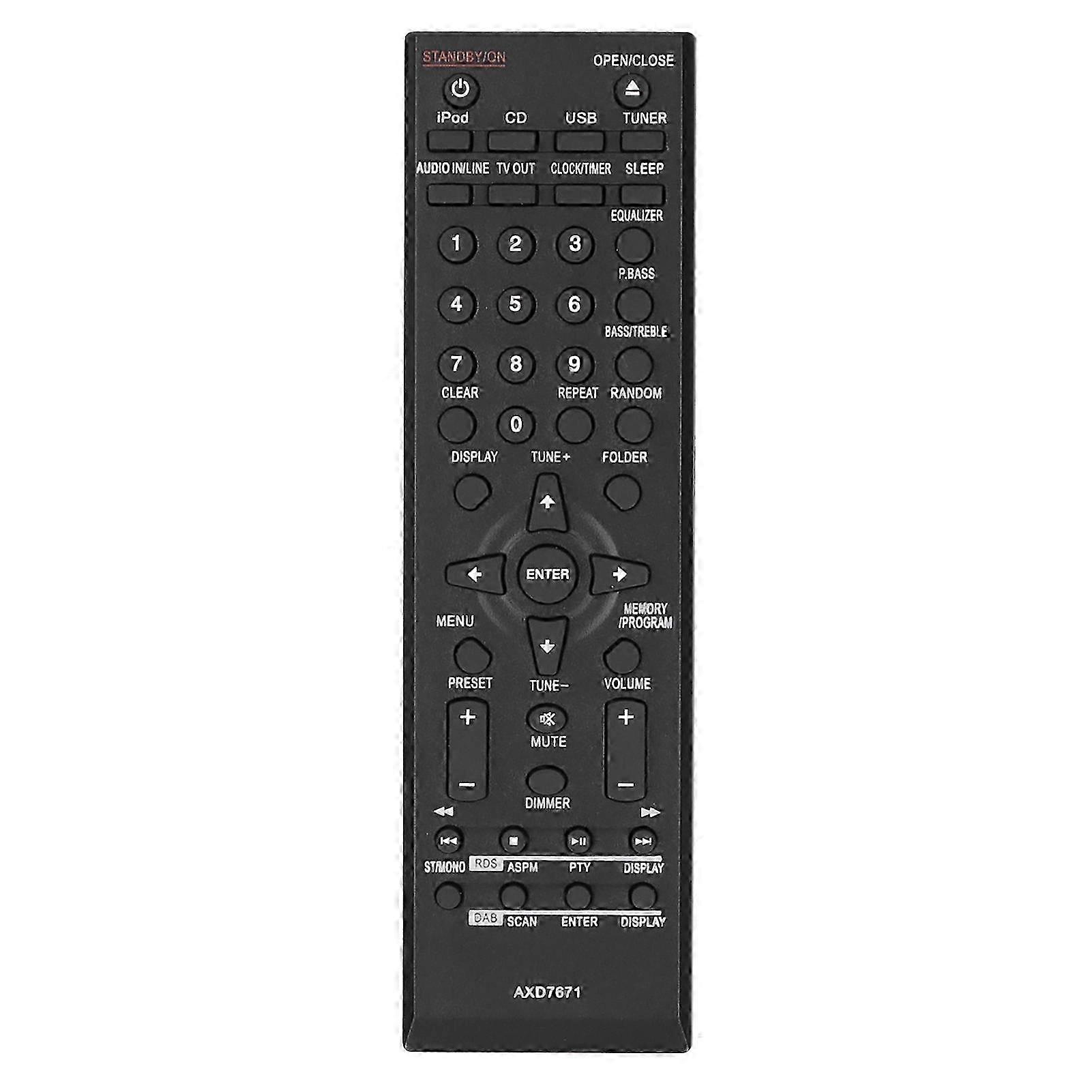 Replacement Remote Control for Pioneer AXD7671, Compact Size High Grade Alternative Easy To Use with Basic Functions for Home Entertainment System 202